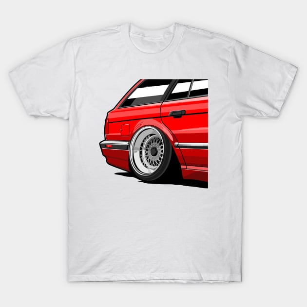 BMW E30 wagon T-Shirt by small alley co